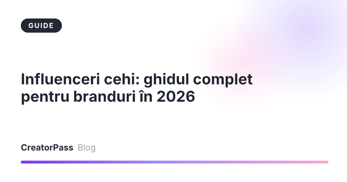 Influenceri cehi: ghidul complet pentru branduri în 2026