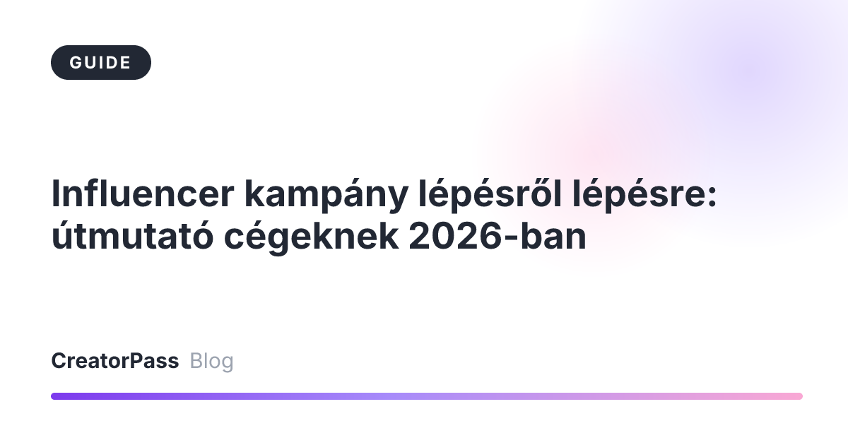 Influencer kampány lépésről lépésre: útmutató cégeknek 2026-ban